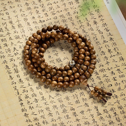 大善堂正宗天然沈香木手串108粒文玩仏珠腕輪男女数珠干支本命年